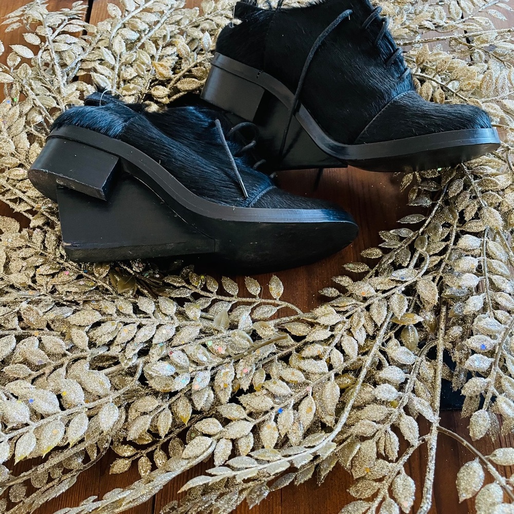 Alexander Wang Black Calf hair Wedge Oxfords - Picture 7 of 11